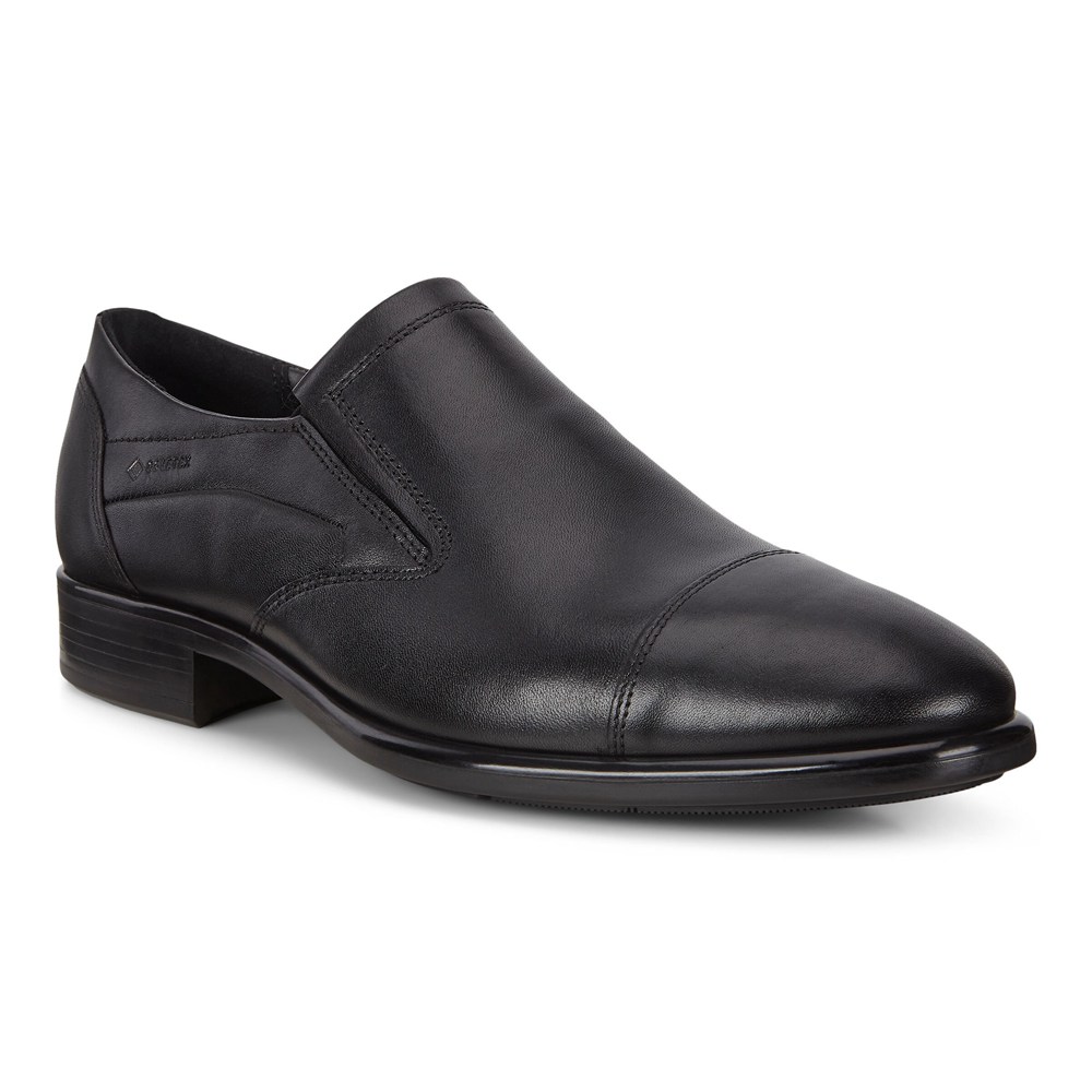 ECCO Mens Slip On Black - Citytray Shoes - MGL-641089